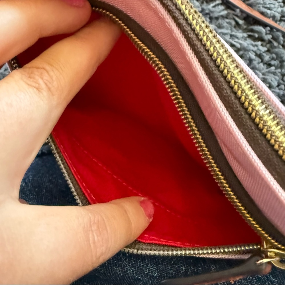 Dooney & Bourke Nylon North South Triple Zip Crossbody in Light Pink - Picture 6 of 12